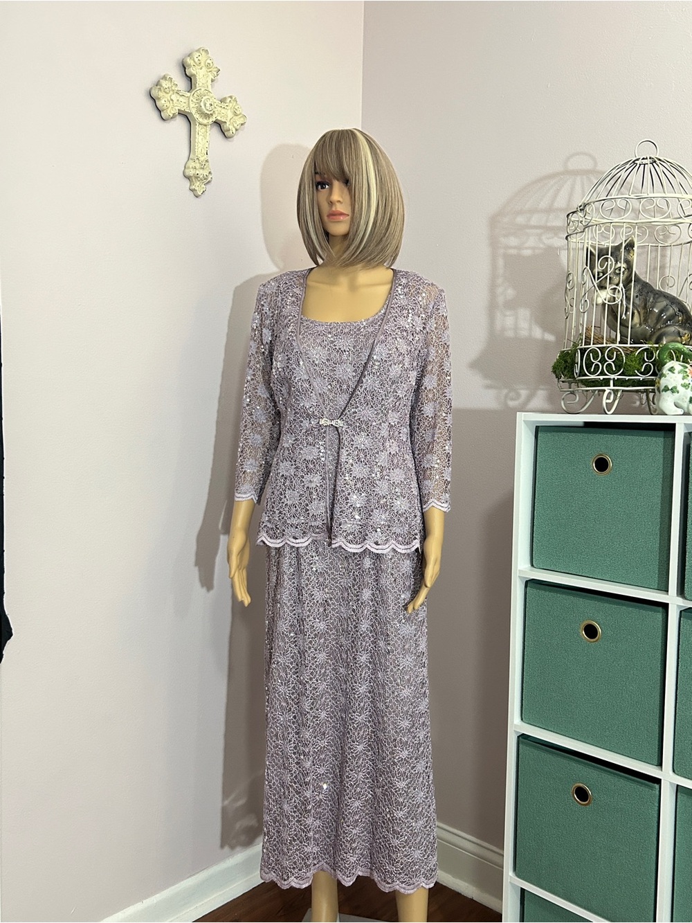 Women’s R&M Collection Jacket Dress, Party, Cocktail, Wedding, Size 6 Lavender,